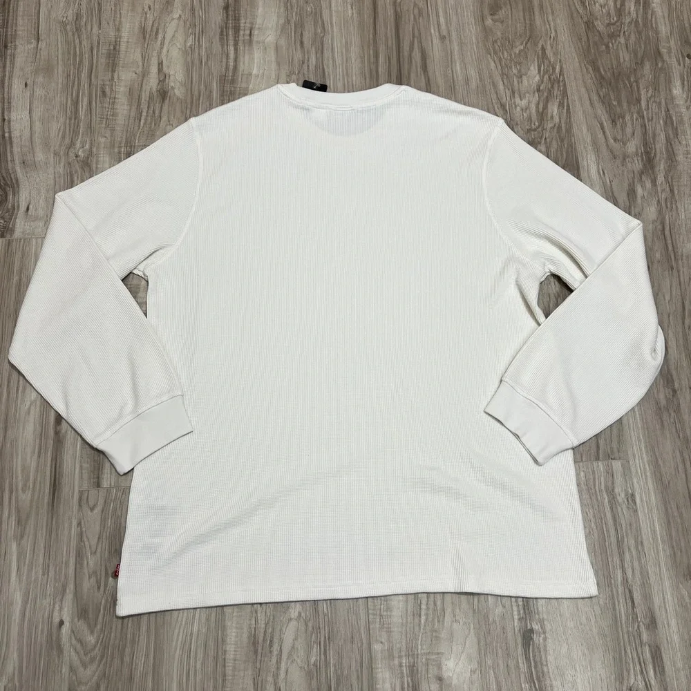 Levi's Thermal Waffle Knit Shirt Men's 2XL White Long Sleeve Standard Fit